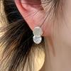 Japanese & Korean Style Silver Rhinestone Stud Earrings: Elegant, Fashionable, Versatile for Everyday Wear.