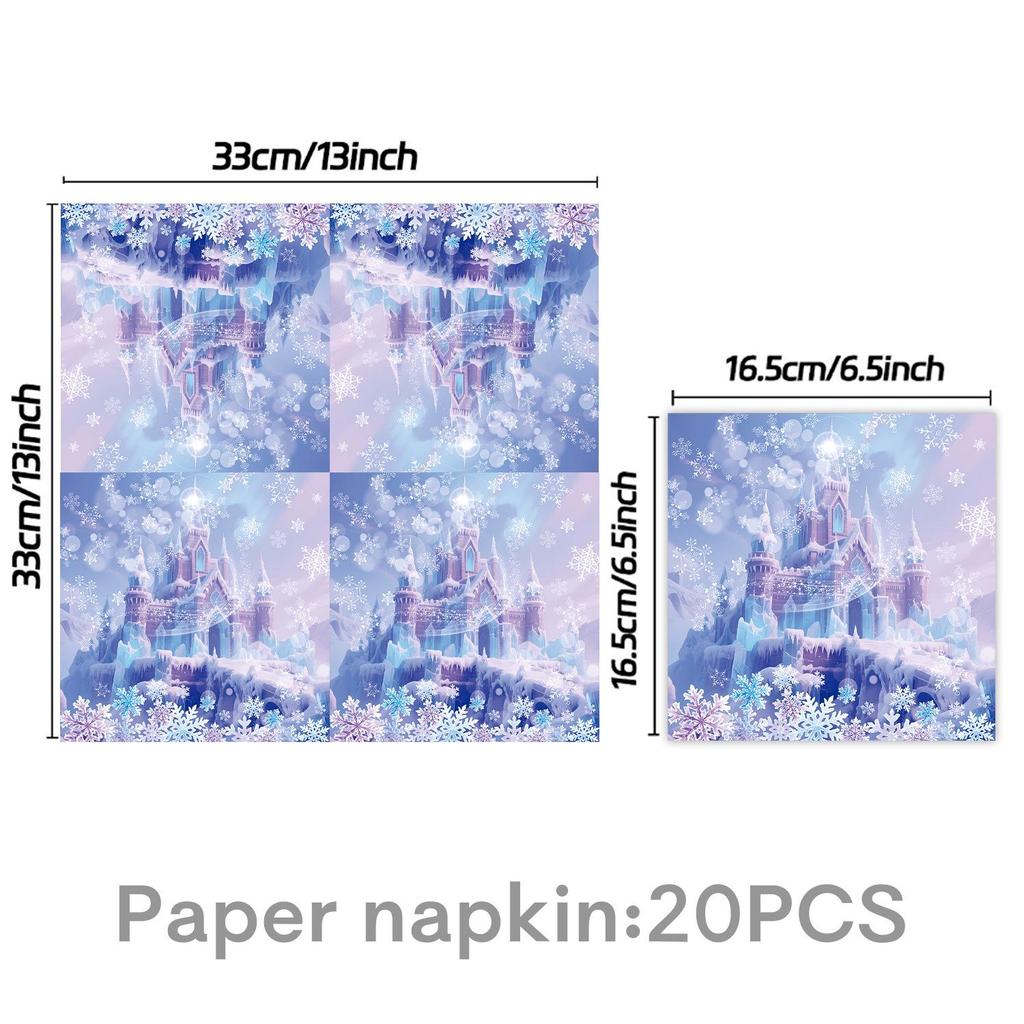New Ice and Snow Queen Party Tableware: Plates, Napkins, Cups, and Tablecloths for Birthday Decorations