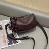 Genuine Leather Women's Bag Boston Bag Shoulder Bag Versatile Crossbody Bag Women's Pillow Bag