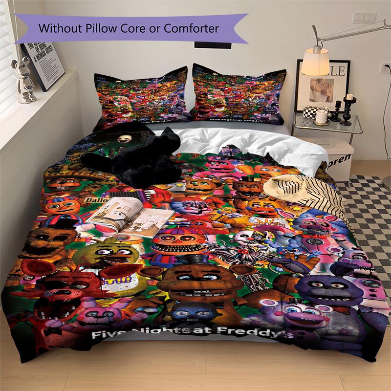 Fnaf Characters Bedding 3 Piece Set Hd Print Duvet Cover Pillowcases For Teens Adult Bedroom Decoration Christmas Gift C9211954