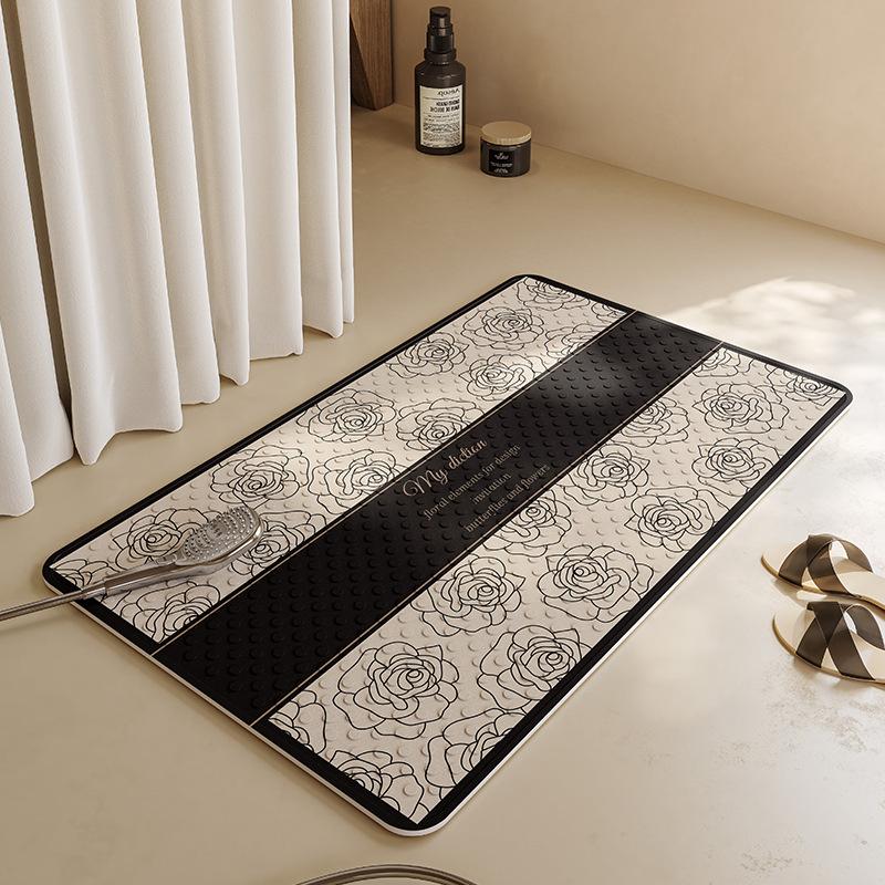 Retro Style Anti-slip Suction Cup Floor Mat for Children  Elderly and Pregnant Women  Bathroom Bathroom  Anti-slip Suction Cup Floor Mat for Bathing