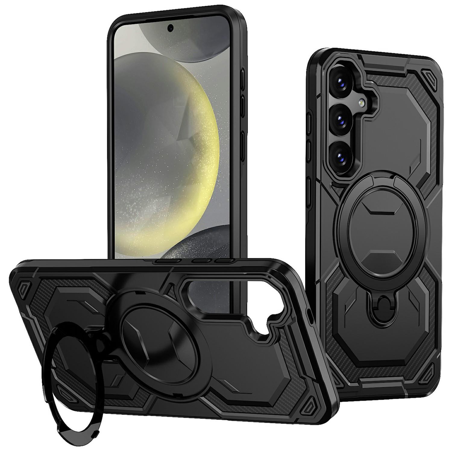 

For Samsung Galaxy S26 / S26 Pro Magnetic Case Ring Kickstand PC + TPU Hybrid Phone Cover