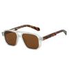 Cross Border Popular Pilot Style Sunglasses Double Beam Frosted Texture Large Frame Imitation Board Plug-in Glasses