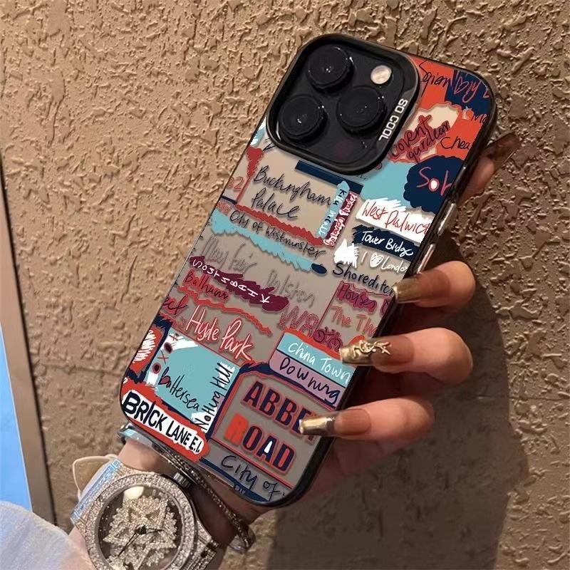 

English Graffiti Apple 15Pro/16Pro Cross-Border iPhone Case - European & American Style iPhone 17 Pro