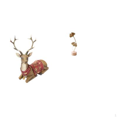 Reindeer Statue Elk Shaped Sculpture Tabletop Ornament Deer Figurine Metal Crafts Nordic Creative