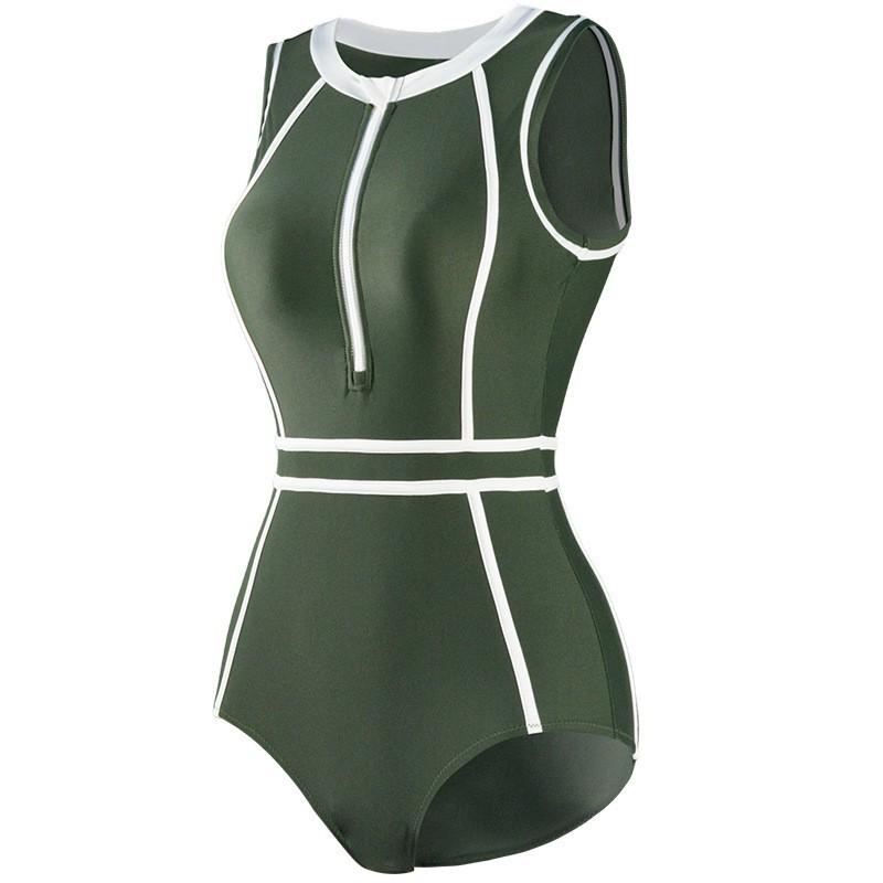 One-piece Swimsuit Women's Belly Cover Show Slimming Sexy Swimming Pool Sports Hot Large-size Racing Suit