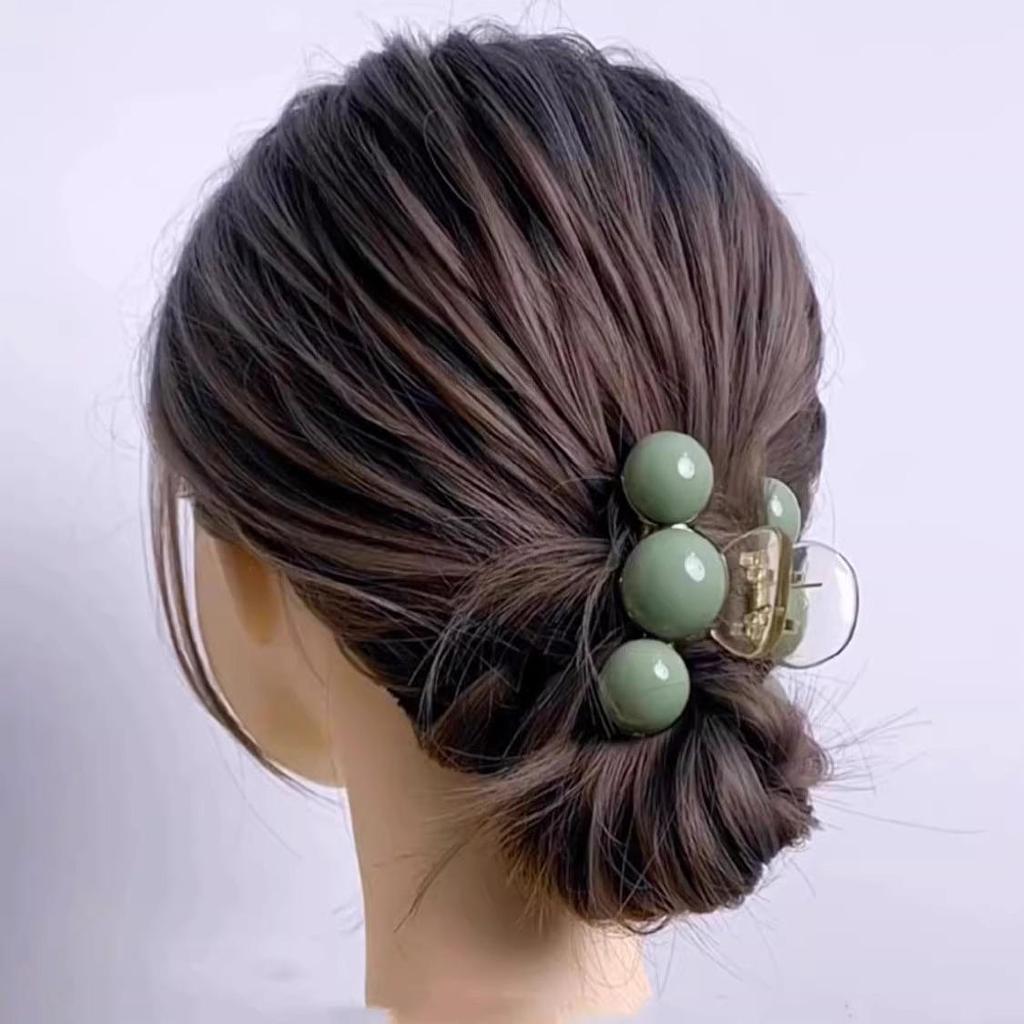 French Pearl Acrylic Shark Hair Clip - Large & Small Claw for Influencer Style