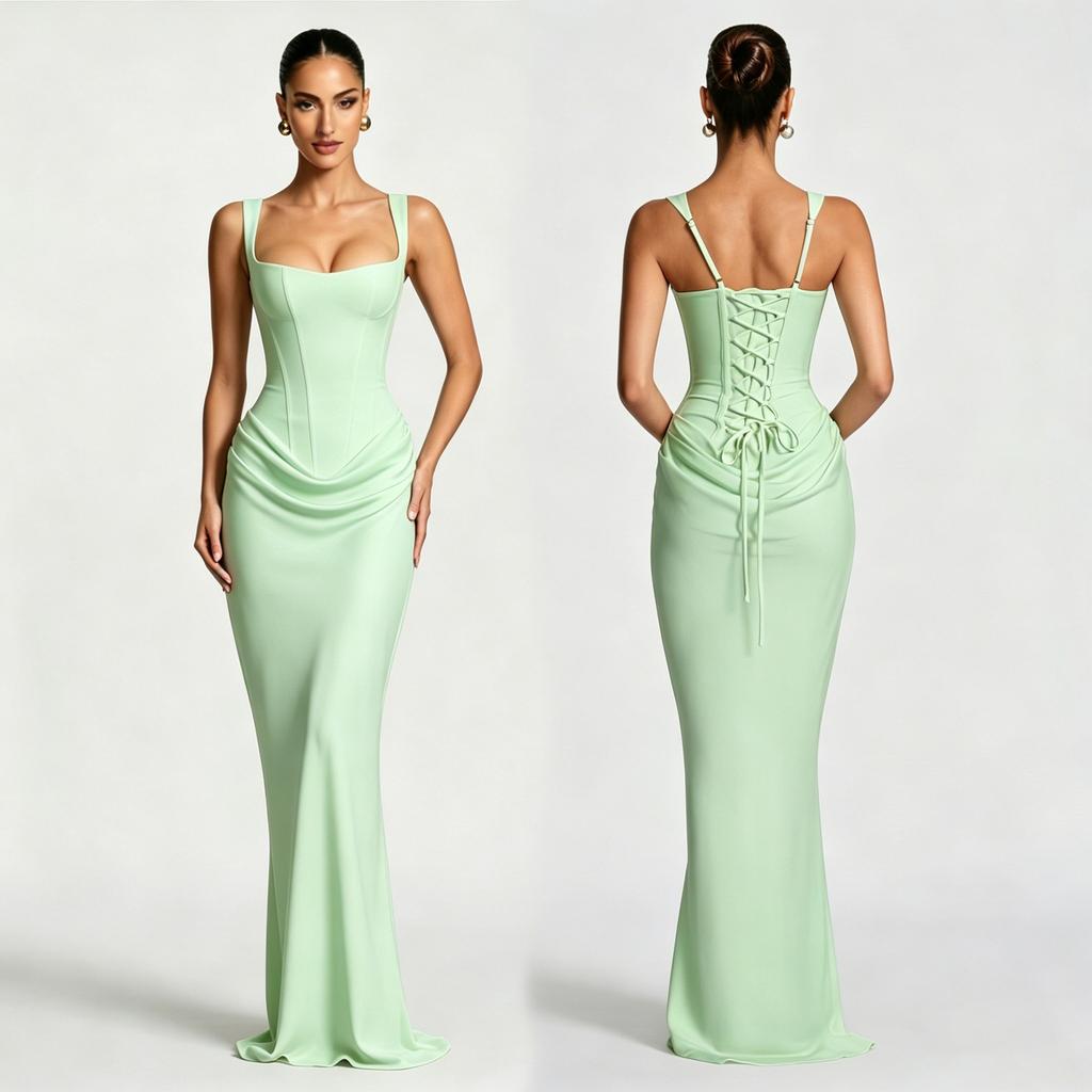 Women's Slim Fit Fishtail Dress Adjustable Straps Light Luxury Dinner Wedding Party Dress Dress