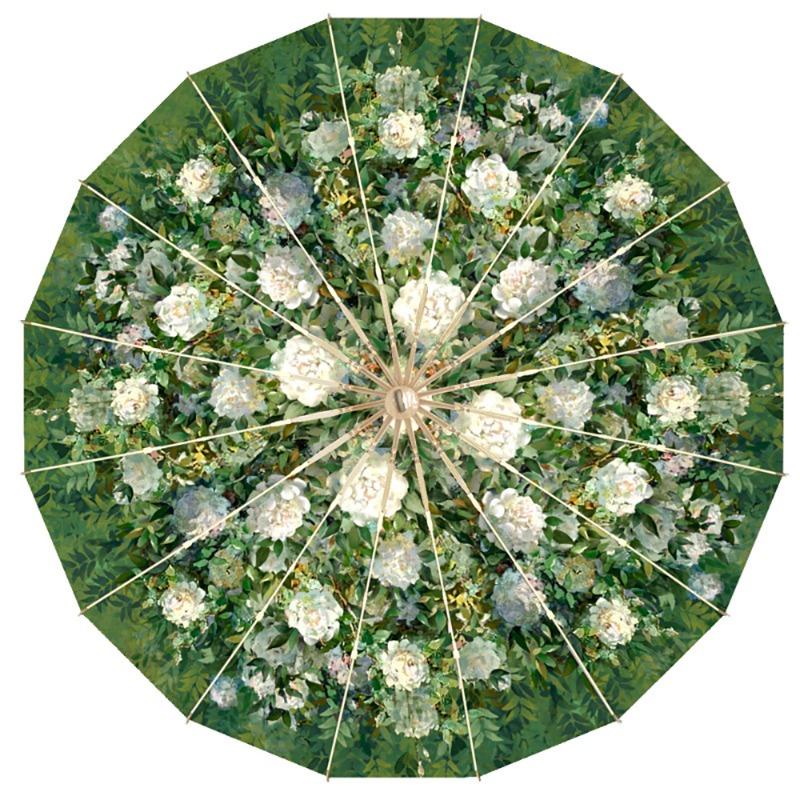 16 Bone Oil Painting Sun Umbrella New Chinese Style Three Fold Umbrella Windroof Strong All Weather for Adult Double Sun Shade