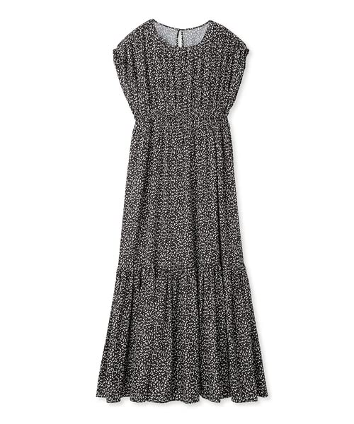 Emi Tiered Dress with Split Black Women's Lines, 13WFO232012,