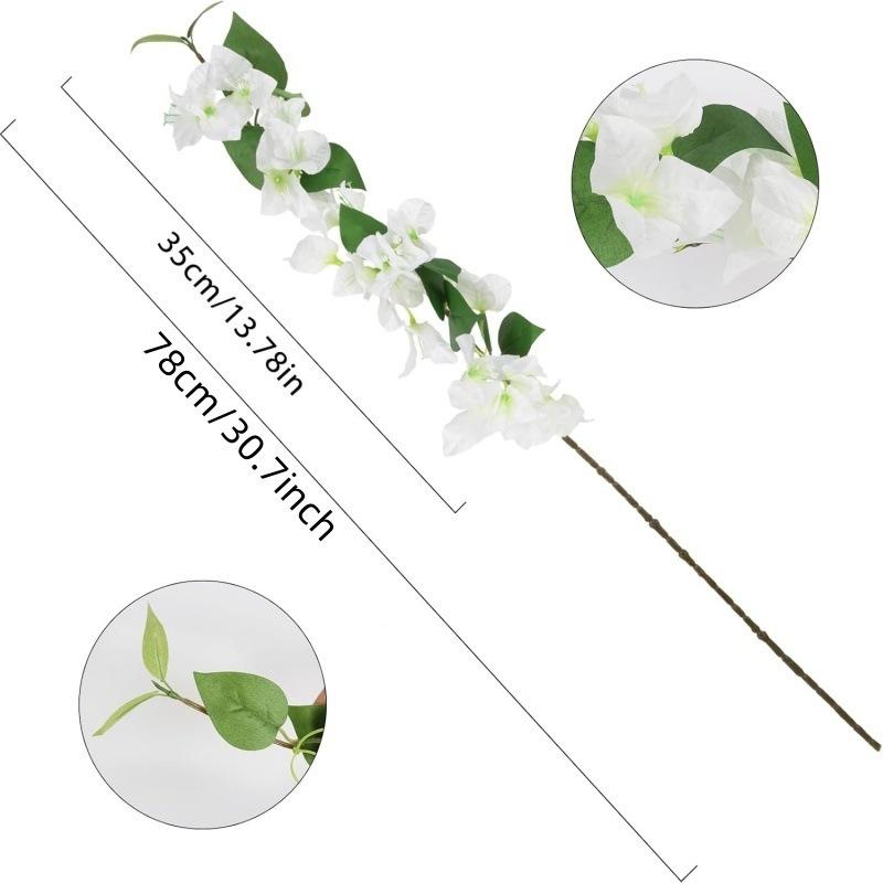 6pcs Artificial Flowers 31in Silk Bougainvillea Branches Faux Artificial Bougainvillea Floral Stems Long Plant Branches For Tall Vase Flower