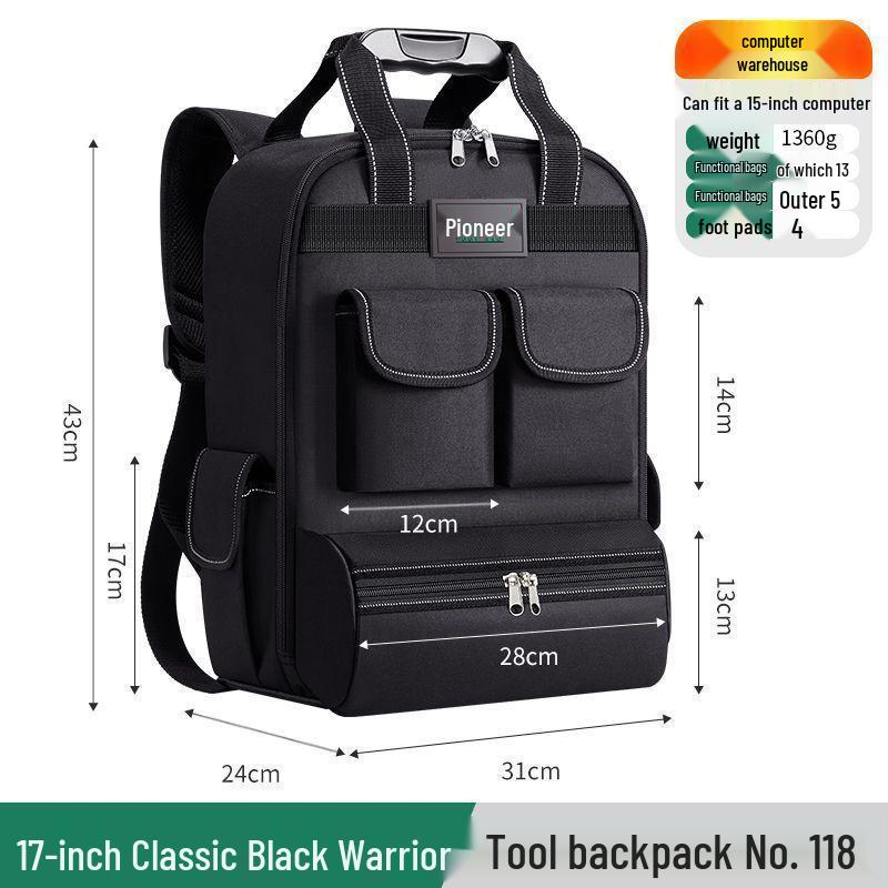 Heavy-Duty Double Shoulder Tool Backpack: Durable, Thickened, Multi-Functional, Large Capacity for Electrician Repairs
