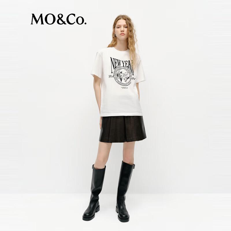 MO&Co. Retro Faux Leather High-Waist Pleated Mini Skirt
