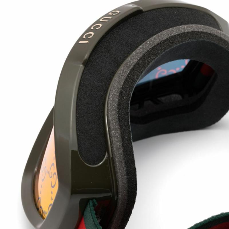 Gucci Beschlagfreie Schnalle Damen Grün Verschleißfeste Skibrille