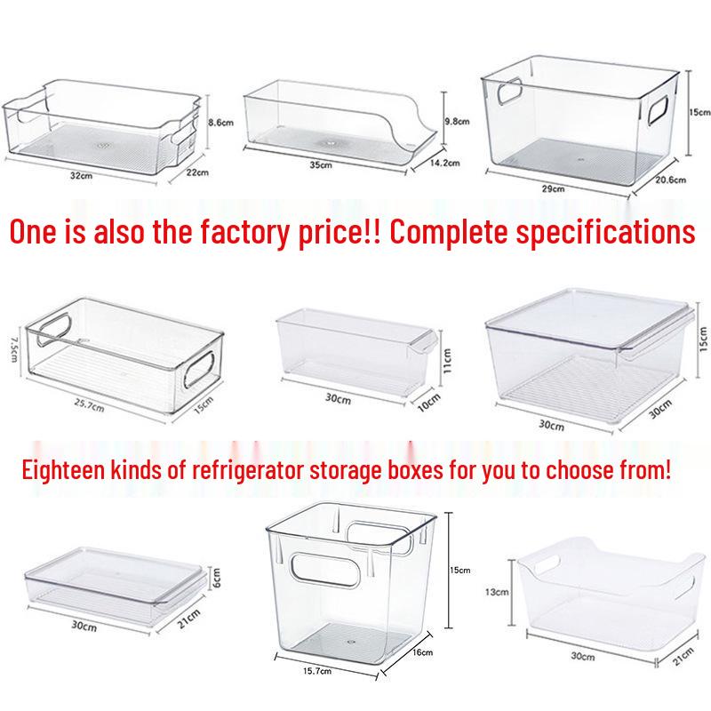Food-Grade Refrigerator Storage Box with Lid for Kitchen Items