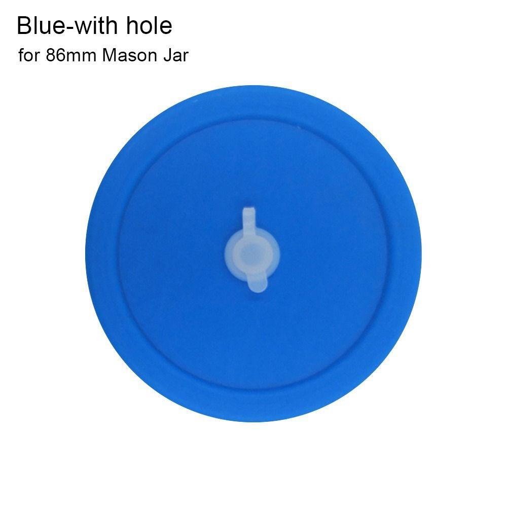 

1 шт. крышка для банки Мейсона с отверстием, хорошая герметизация, крышка для бутылки, новая крышка-носик, кухонный инструмент blue with hole