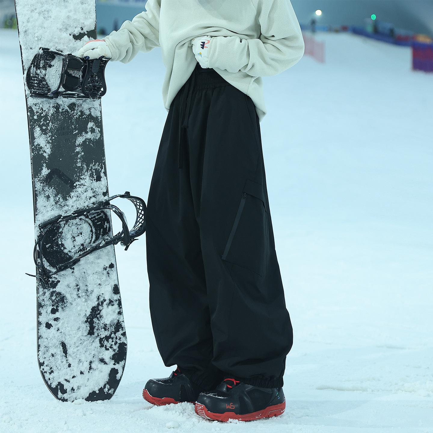 

Snow Town Men s Bestseller Ski Pants: Winter Windproof Waterproof Stain-Resistant Thick Cuffed Pants for Couples. XL чёрный