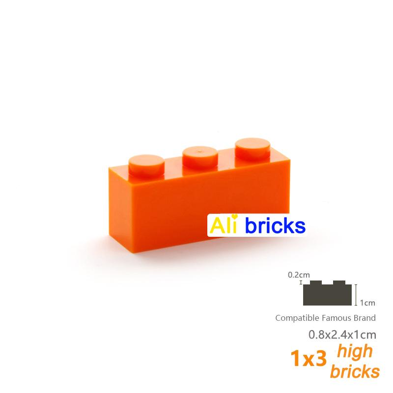 60pcs DIY Building Blocks Thick Figures Bricks 1x3 Dots Educational Creative Size Compatible With 3622 Plastic Toys for Children
