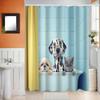 Cat Brushing Teeth Shower Curtain Bathroom Product Waterproof Durable Polyester Fabric Room Decoration cortinas With 12pcs Hooks