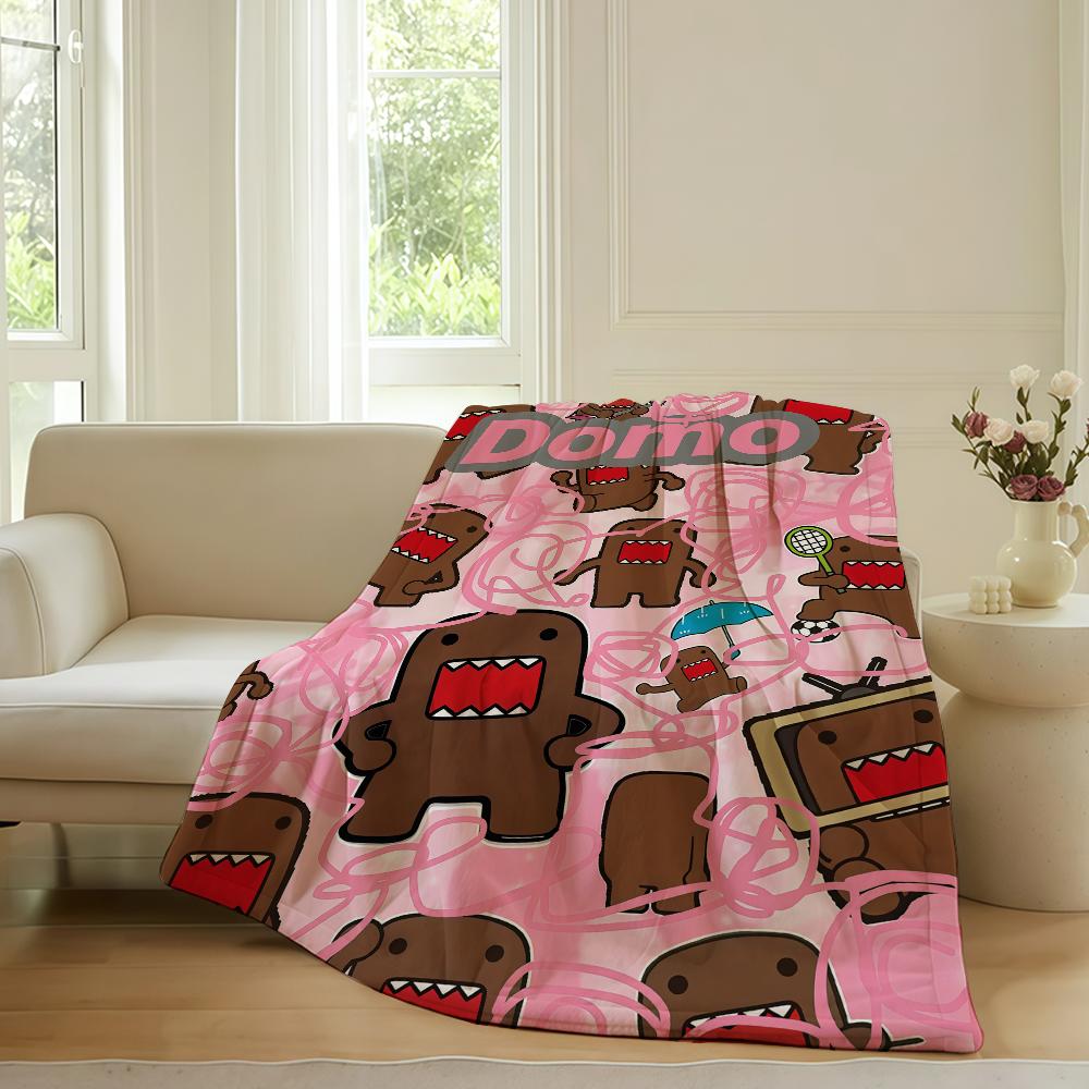 Coperta carina a cartone animato Domo-kun per divano, ufficio, letto, aereo, viaggio, dormire, leggere, rilassarsi, campeggio, morbida e calda
