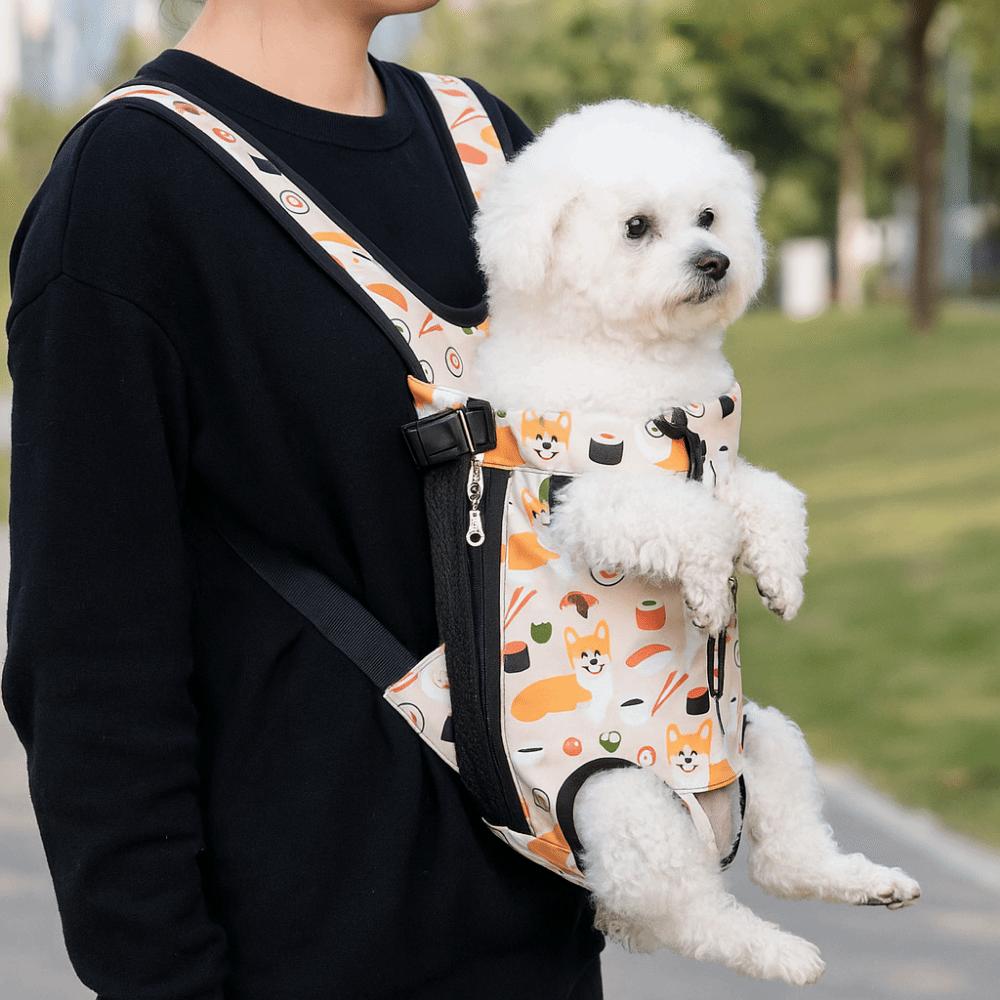 Cartoon Muster Hunde Tragerucksack Verstellbar Belüftet Katze Outdoor Reisetasche Atmungsaktive Haustiertrage Fronttasche Camping