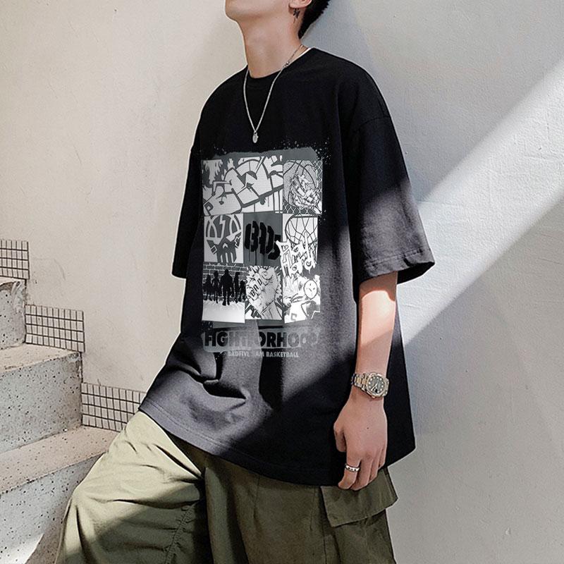 Li-Ning Basketball Series Regular Drop Shoulder Short Sleeve T-Shirt Breathable Quick-Dry Pants Casual Sports Suit Unisex Suit AHSUA27-2+AYKU691-1