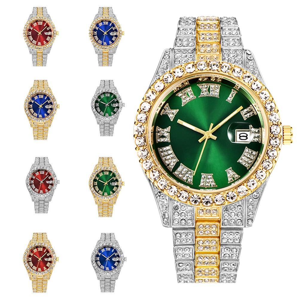 New Fashion Men's Steel Belt Quartz Watch Casual Business Calendar Full Drill Men's Watch Manufacturer