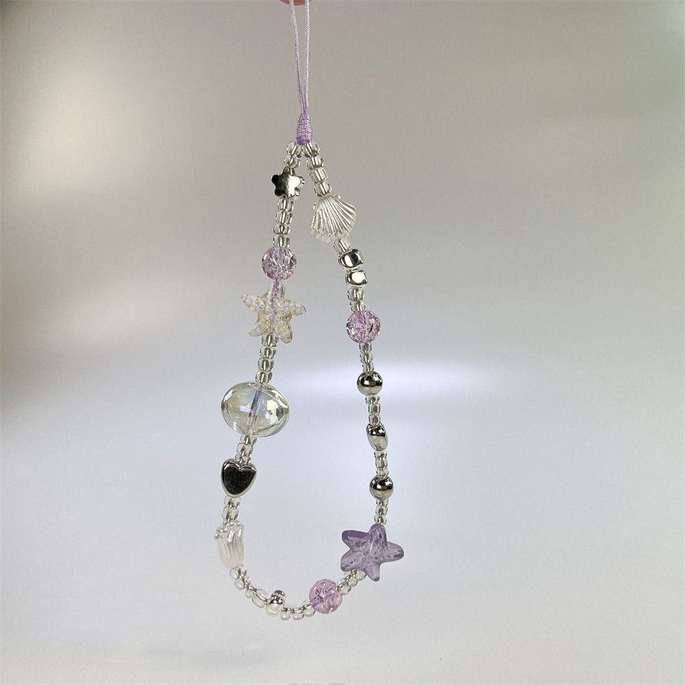 Y2K Silver Phone Lanyard Sweet Girl Beads Phone Chain Cell Phone Strap  Bracelet Keychain