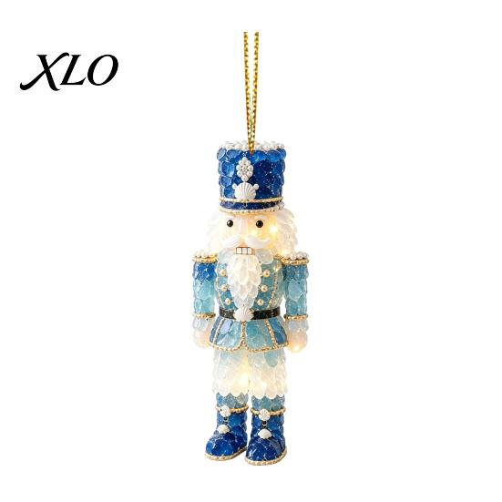 Decorative Animal Shaped Ornaments Blue Glass House Christmas Hanging Ornament, Acrylic Double Side Thoughtful Gift Ideas Printed Tree Decor Pendant,