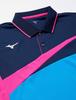 Mizuno Tennis Game Short Soft Size Dress Small Shirt, Sleeve, Moisture-Wicking, Quick-Drying, Stretch, Tennis, Badminton, Unisex, 62JA8103, 14, Navy,