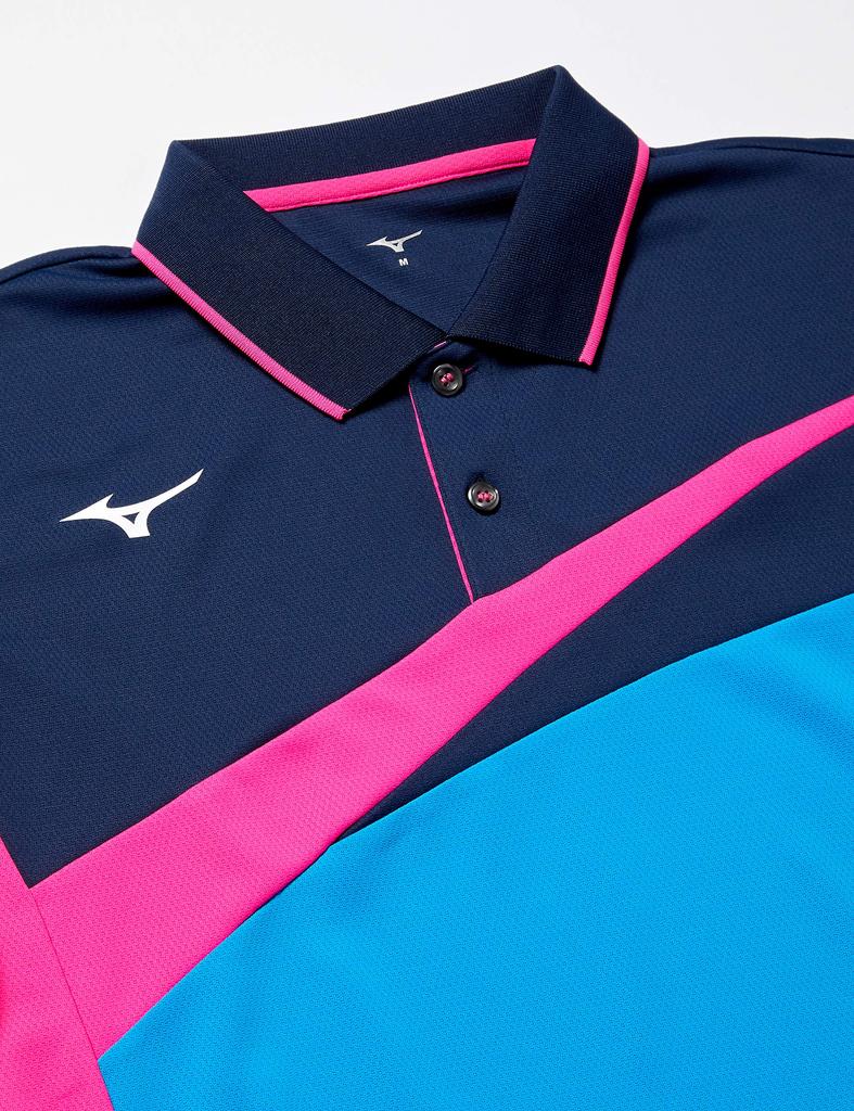 Mizuno Tennis Game Short Soft Size Dress Small Shirt, Sleeve, Moisture-Wicking, Quick-Drying, Stretch, Tennis, Badminton, Unisex, 62JA8103, 14, Navy,