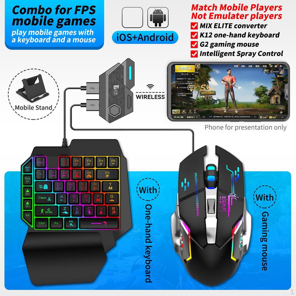 Gaming Keyboard and Mouse Set for Android Phones
