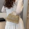 New fashion rhinestone foreign style shoulder messenger bag women's chain fringed dinner bag