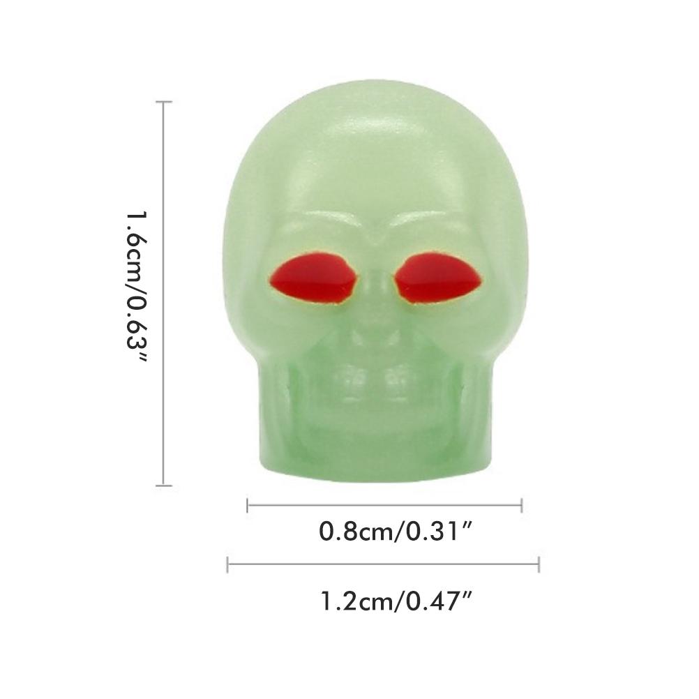 

8 шт. Колпачки на ниппель шины Светящийся скелет Универсальные колпачки для ниппелей для автомобилей, грузовиков, мотоциклов, велосипедов