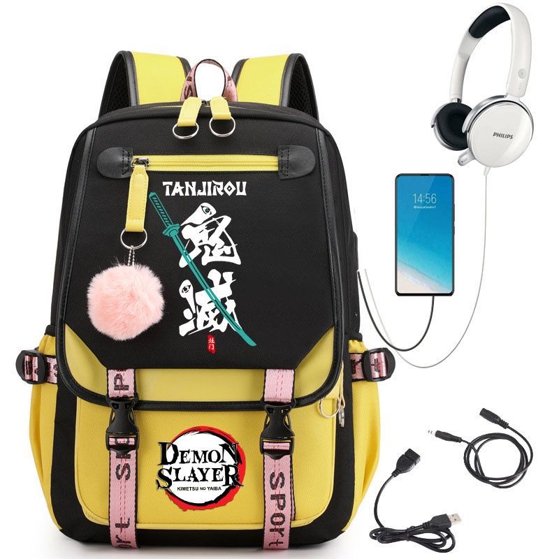 Demon Slayer Anime-Peripherie Rucksack stilvoller Anime-Themen-Schülerrucksack 0084