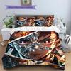 Demon Slayer Kimetsu No Yaiba Pattern Bedding Quilt Set  Home Decoration  Gift (1 * Duvet Cover + 2 * Pillowcase  Without Core)