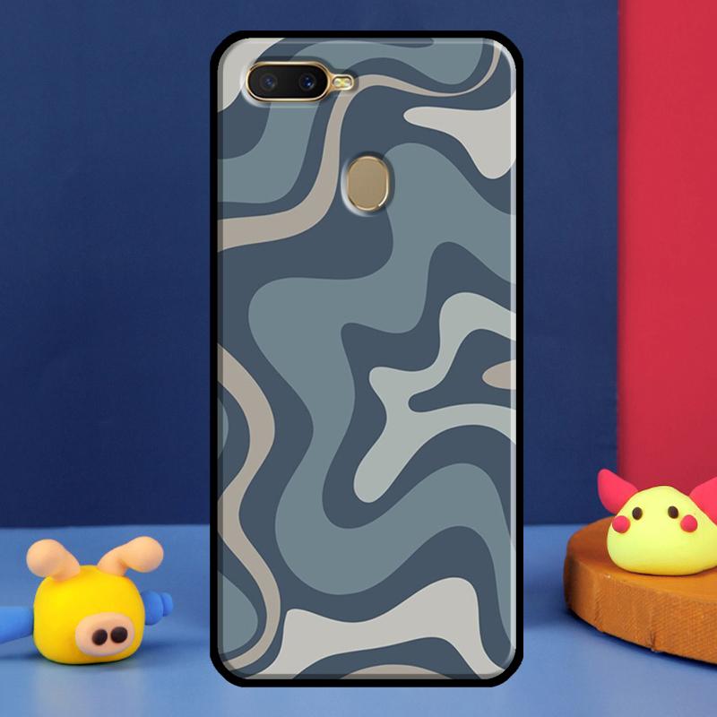 Liquid Swirl Abstract Blue Grey Case For Oppo A98 A78 A58 A15 A16 A17 A5 A9 A91 A52 A72 A76 A96 A74 A94 A54 S A57 A77 Cover