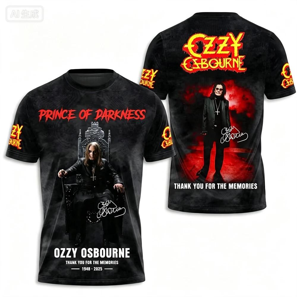 Men T-Shirt Rock Band Ozzy Osbourne 3D Print T Shirt Tops Women's Large Size Tops Tees Summer T-Shirt Kids Clothes Album 2025 Ne