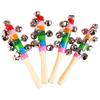 1Pc Colorful Rainbow Hand Held Bell Stick Wooden Percussion Musical Toy For Adult Ktv Party Game Gift