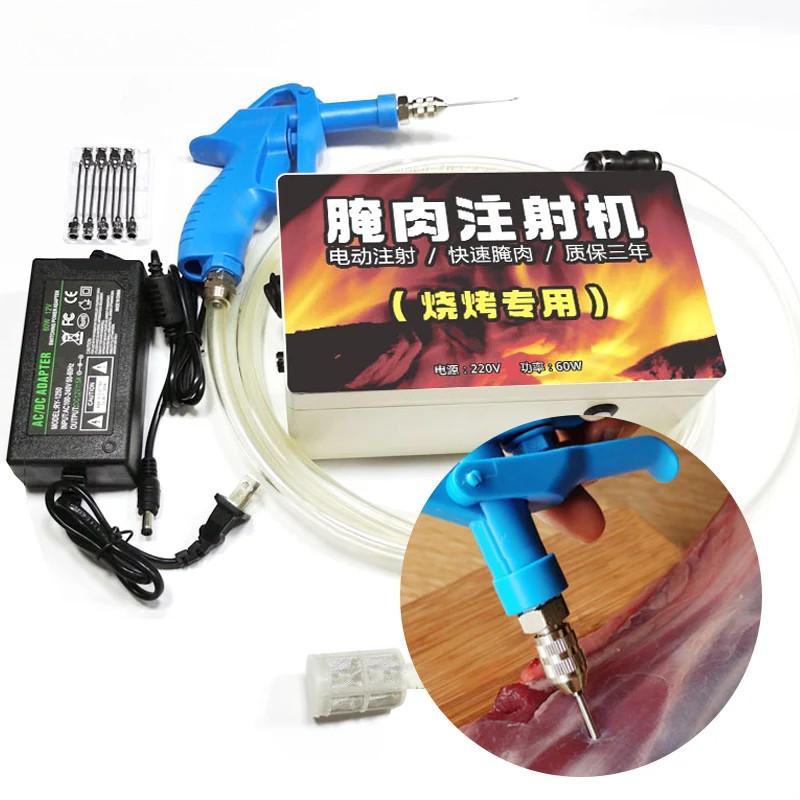 Portable Electric Saline Injection Pump Meat Pickling Machine AC 100-240V Meat Marinated Syringe Meat Processor Electric Injector