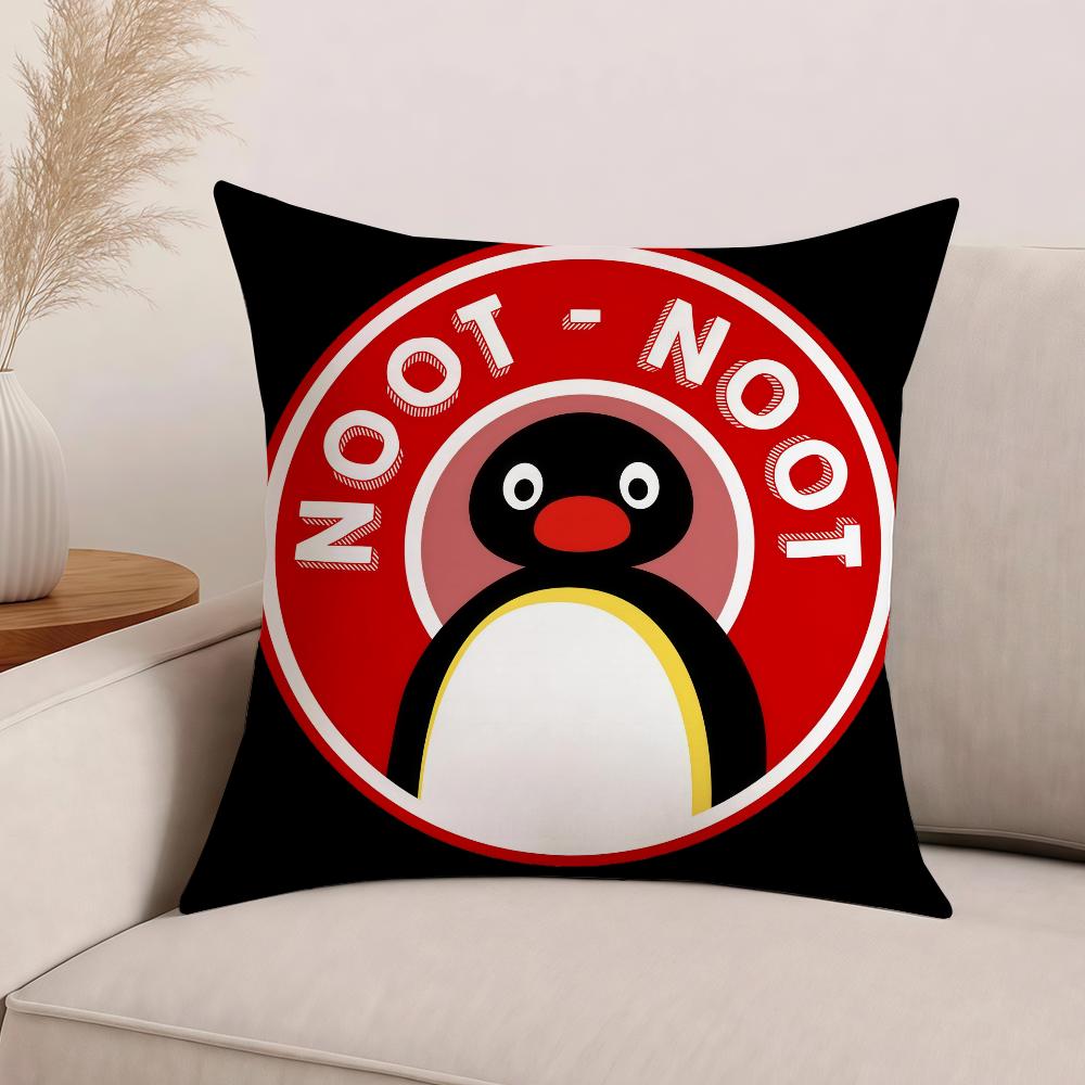 Cartoon P-Pingu Funny Meme Pillow Case Office Cushions Suitable For Sofa Car Bedroom Decorative Cushion Cover