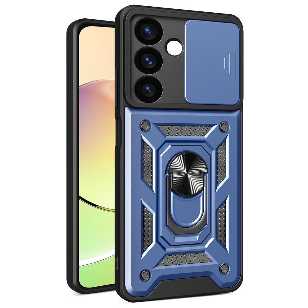 For Samsung Galaxy S24 Case Anti-drop Slide Lens Protection Scratch-resistant PC+TPU Phone Cover