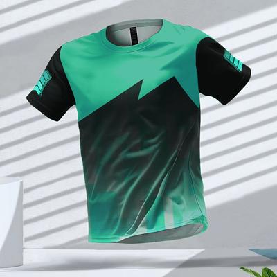 Maglietta sportiva da uomo estiva unisex con stampa 3D, per corsa, allenamento quotidiano, traspirante, ad asciugatura rapida, a maniche corte