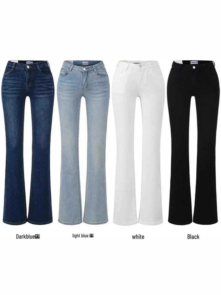 Hot Girl Low-Rise Slimming Butt-Lift Micro-Flare Slim-Fit American Style Jeans