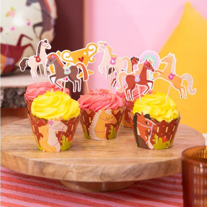 Muffin Cases Wrappers For Muffins Horses Horse Foals Horse Birthday 6pcs.