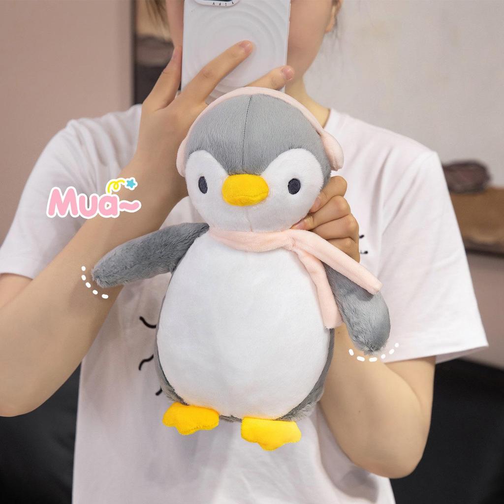 Adorable Emperor Penguin Plush Scarf & Comfort Doll
