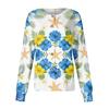 Women's Casual Long Sleeve Single Breasted Hawaiian Floral Print Nurse Jacket Cardigan Top Lightweight Comfortable Workwear