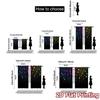 2pcs   2D FLAT PRINTING Curtains (Without Rod) Starlight Glow Popular Curtains Digital Printed Versatile Polyester Curtains
