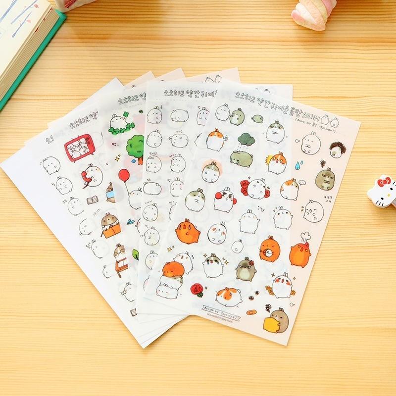 6 sheets Cartoon Sticker DIY Album Scrapbook Deco Decal Craft