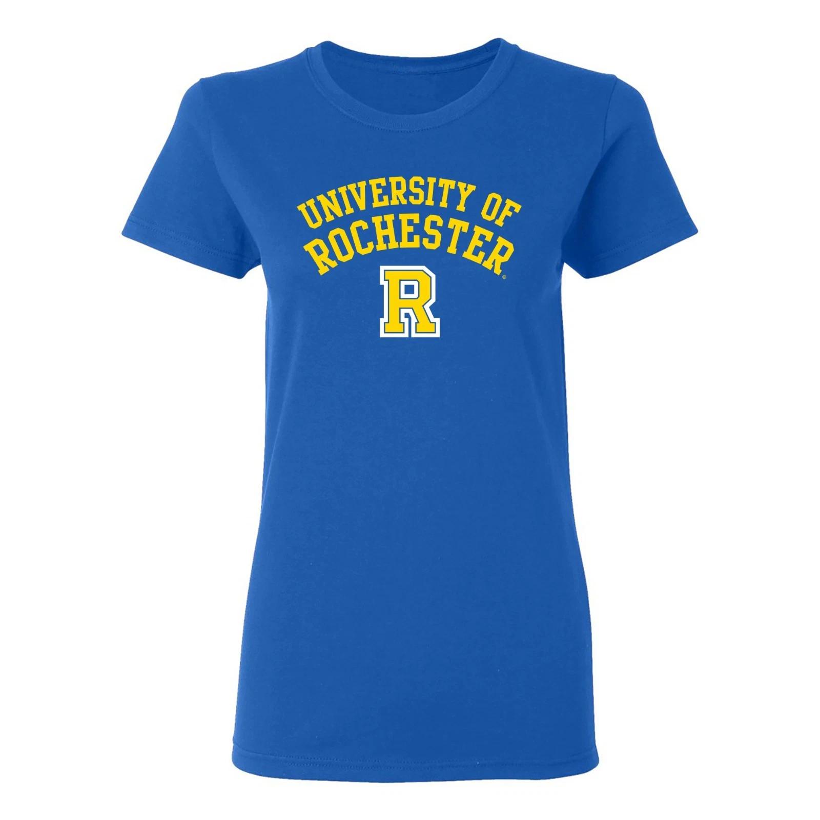 University Of Rochester Yellowjackets Arch Logo Womens T-Shirt - Royal S